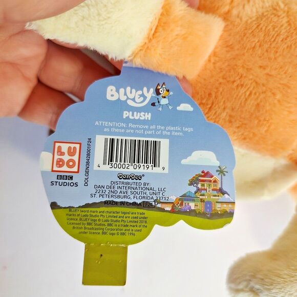 Dan Dee Int'l Bluey Bingo Plush Stuffed Animal Santa Hat Christmas Toy Doll - Picture 16 of 16